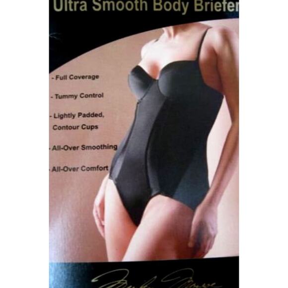 Slimming Tummy Bodysuit Lingerie Smooth Sexy Black VTG Pinup Marilyn Monroe Sz L - Picture 1 of 16